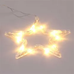 IRIS Csillag alakú 18x18cm/meleg fehér LED-es tapadókorongos fénydekoráció  (305-01)
