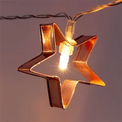 IRIS Csillag alakú fém/4m/meleg fehér/20db LED-es/USB-s fénydekoráció  (240-04)