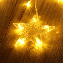 Iris Csillag alakú fix fényű/2,5m/meleg fehér/12db LED-es USB-s fényfüzér, fénydekoráció