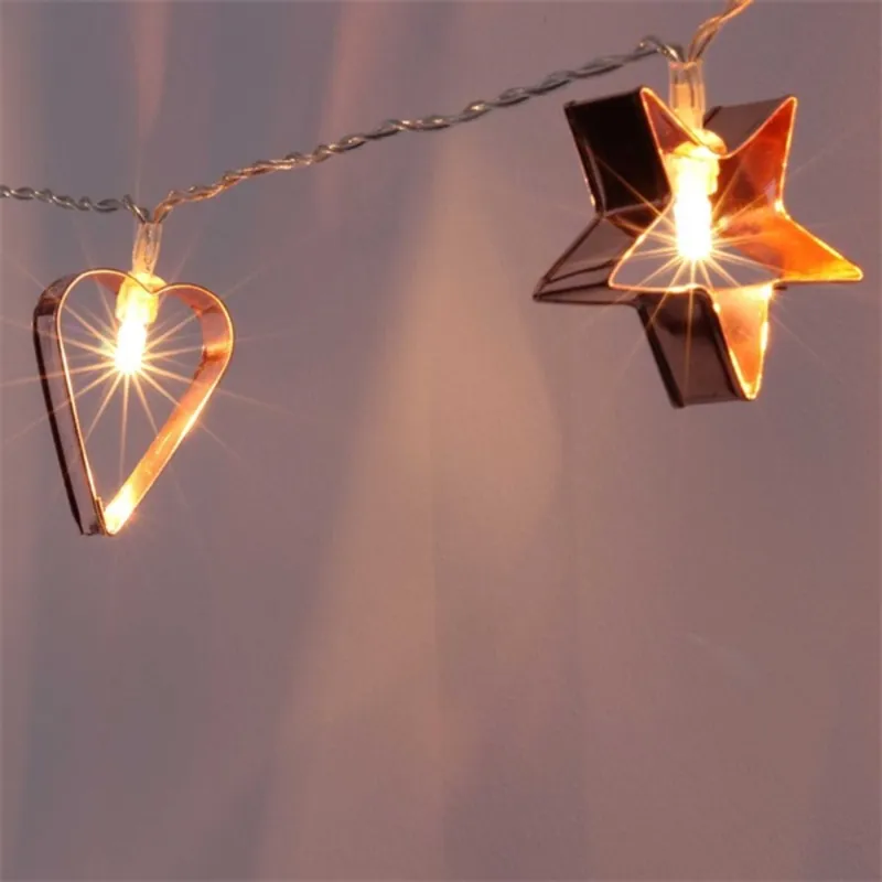 Iris Csillag+szív alakú fém/4m/meleg fehér/20db LED-es/USB-s fényfüzér, fénydekoráció Iris Csillag+szív alakú fém/4m/meleg fehér/20db LED-es/USB-s fényfüzér, fénydekoráció