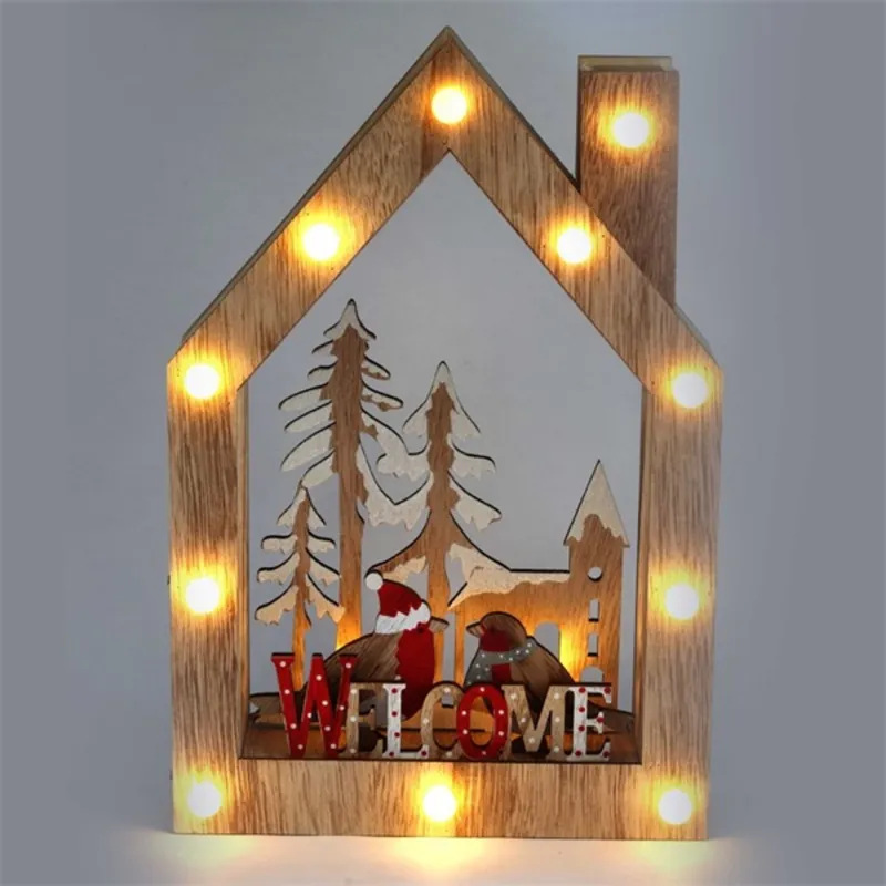 Iris Karácsonyi ház alakú madarak mintás/20x30x5,5cm/meleg fehér LED-es fa fénydekoráció Iris Karácsonyi ház alakú madarak mintás/20x30x5,5cm/meleg fehér LED-es fa fénydekoráció