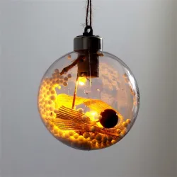 IRIS Gömb alakú /G/ 8cm meleg fehér műanyag-akril LED-es fénydekoráció  (301-03)