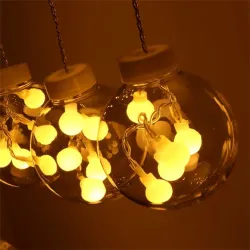 IRIS Gömb alakú 8 programos/2,5m/távirányítós/meleg fehér/12db LED-es USB-s fénydekoráció  (312-03)