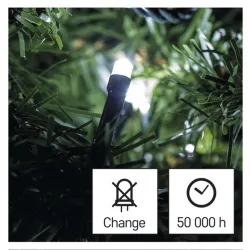 EMOS LED karácsonyi fényfüzér 12m kültéri és beltéri programokkal hidegfehér (D4AC08)