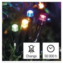 EMOS LED karácsonyi fényfüzér 12m kültéri és beltéri programozható többszínű (D4AM08)