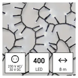 EMOS LED karácsonyi fényfüzér süni forma 8m IP44 időzítős hidegfehér (D4BC02)