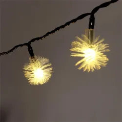 Zúzmara alakú 3cm/12m/IPX3 szabványos/meleg fehér/100db LED-es/napelemes fényfüzér, fénydekoráció