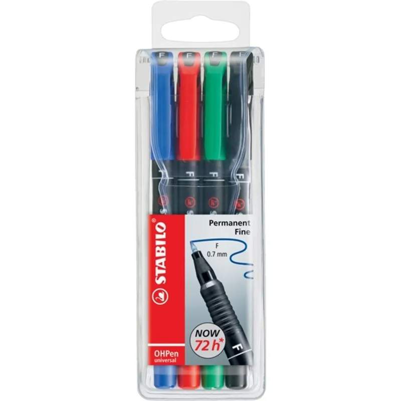 Stabilo OHPen 842 F 4db-os vegyes színű permanent marker készlet Stabilo OHPen 842 F 4db-os vegyes színű permanent marker készlet