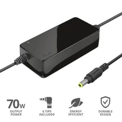 Trust Primo 70W notebook hálózati töltő adapter (6db csatlakozó)