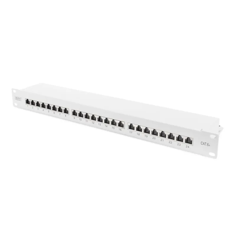 DIGITUS CAT6A 24port 19" 1U kompakt szürke árnyékolt Patch Panel DIGITUS CAT6A 24port 19" 1U kompakt szürke árnyékolt Patch Panel