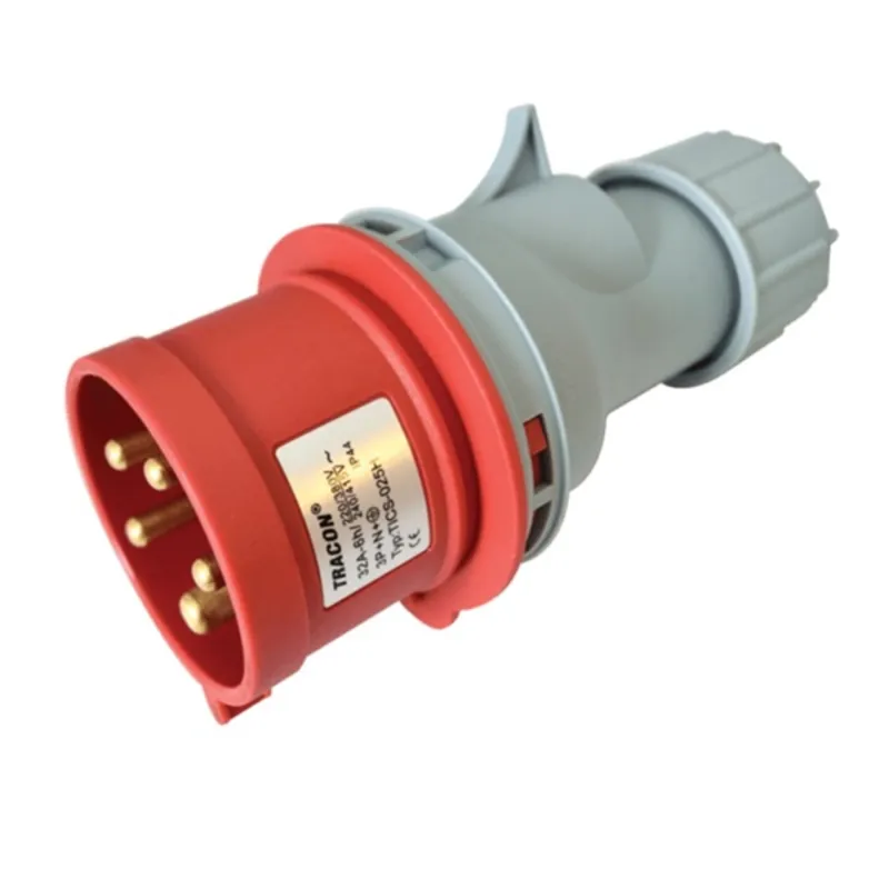 Tracon TICS-025H 32A/ 400V/ 3P+N+E/ 6h/ IP44 külső tömítőszelencével ipari csatlakozó dugó Tracon TICS-025H 32A/ 400V/ 3P+N+E/ 6h/ IP44 külső tömítőszelencével ipari csatlakozó dugó