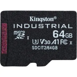 Kingston 64GB Industrial UHS-1 Class10 U3 V30 A1 vízálló microSDHC memóriakártya Single Pack
