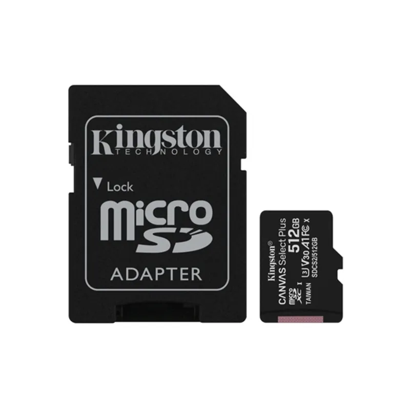 KINGSTON Memóriakártya MicroSDXC 512GB Canvas Select Plus 100R A1 C10 + Adapter KINGSTON Memóriakártya MicroSDXC 512GB Canvas Select Plus 100R A1 C10 + Adapter