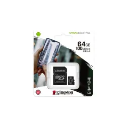 KINGSTON 64GB micSDXC Canvas Select Plus 100R A1 C10 Card + adp