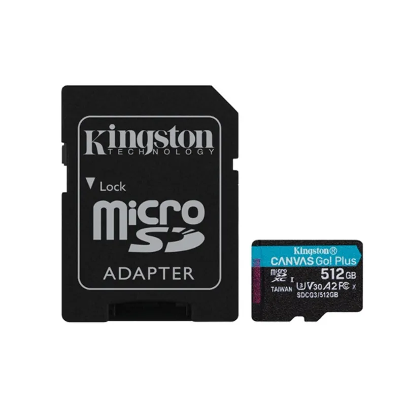 KINGSTON Memóriakártya MicroSDXC 512GB Canvas Go Plus 170R A2 U3 V30 + Adapter KINGSTON Memóriakártya MicroSDXC 512GB Canvas Go Plus 170R A2 U3 V30 + Adapter