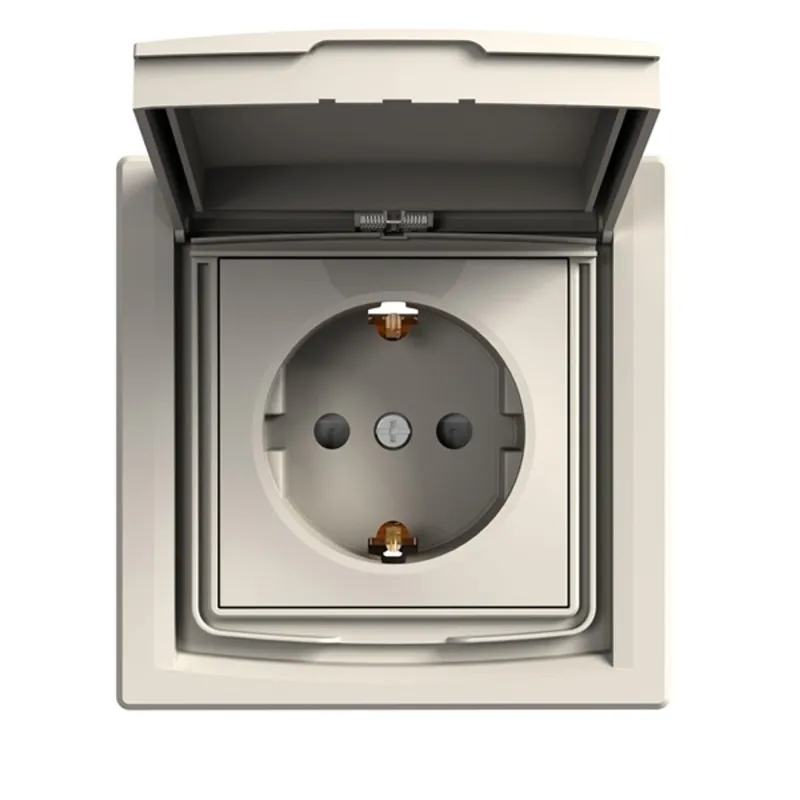 Schneider EPH3100323 ASFORA GYV/csapfedeles/IP44/kerettel 2P+F csatlakozóaljzat bézs Schneider EPH3100323 ASFORA GYV/csapfedeles/IP44/kerettel 2P+F csatlakozóaljzat bézs