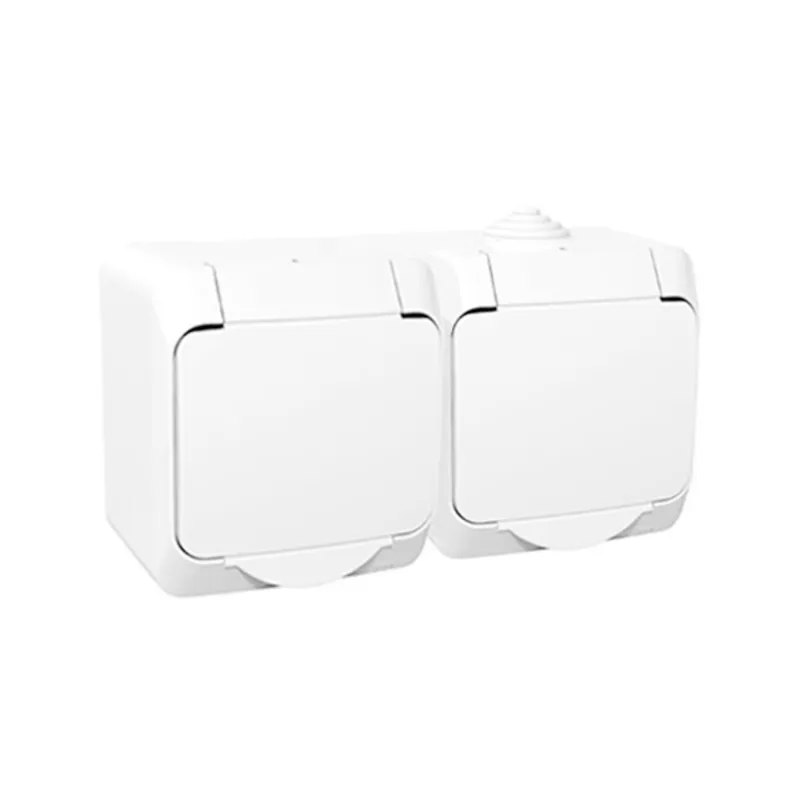 Schneider WDE000523 CEDAR PLUS GYV/csapófedéllel/IP44 fehér 2x2P+F csatlakozóaljzat Schneider WDE000523 CEDAR PLUS GYV/csapófedéllel/IP44 fehér 2x2P+F csatlakozóaljzat
