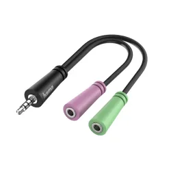 Hama 3,5mm jack-2x 3,5mm jack adapter kábel Black