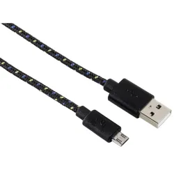 HAMA 20074, ADATKÁBEL MICRO USB, SZÖVET 1M, FEKETE
