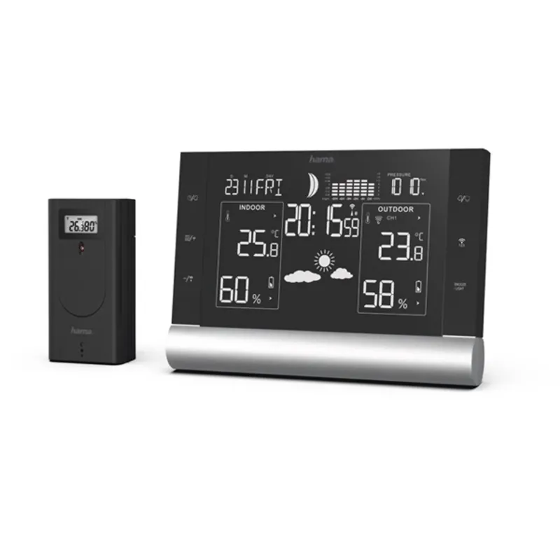 Hama 00186418 "BLACK LINE PLUS" fekete időjárás állomás Hama 00186418 "BLACK LINE PLUS" fekete időjárás állomás