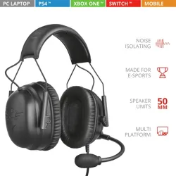Trust GXT 444 Wayman Pro gamer headset fekete (23248)