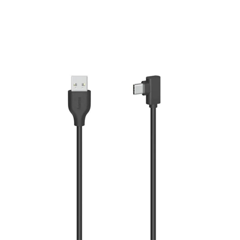 Hama 00200646 USB 2.0 Type-C - USB A 0,75m fekete derékszögű adatkábel Hama 00200646 USB 2.0 Type-C - USB A 0,75m fekete derékszögű adatkábel