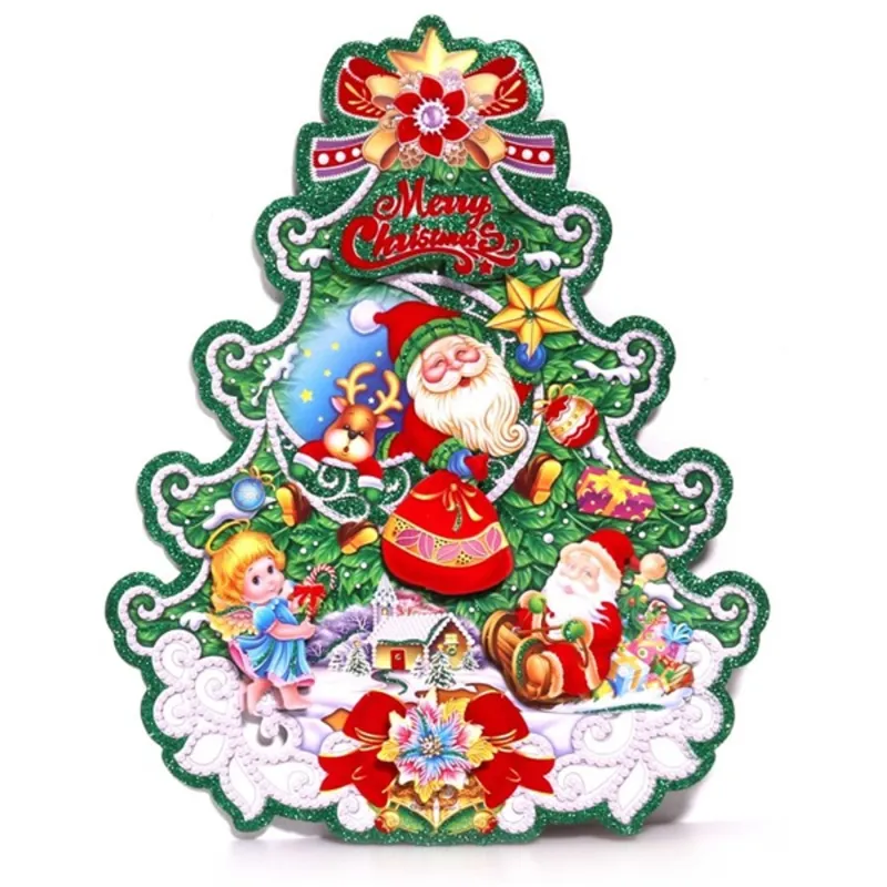 Iris 3D karácsonyi koszorú mintás /26x32cm 2db karton dekoráció Iris 3D karácsonyi koszorú mintás /26x32cm 2db karton dekoráció