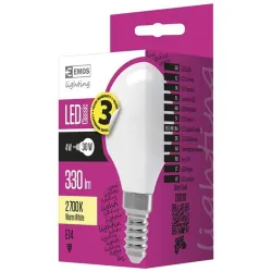 Emos LED izzó kisgömb E14 4W 330lm meleg fehér (ZQ1210)