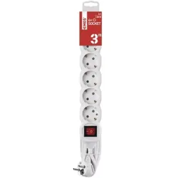 EMOS P1623R 6 aljzat 3méter 1,5mm2 kapcsolós hosszabbító