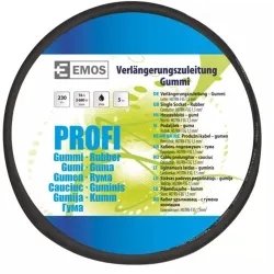 Emos P01805 hosszabbító gumikábellel IP44 3x1.5mm 5m fekete