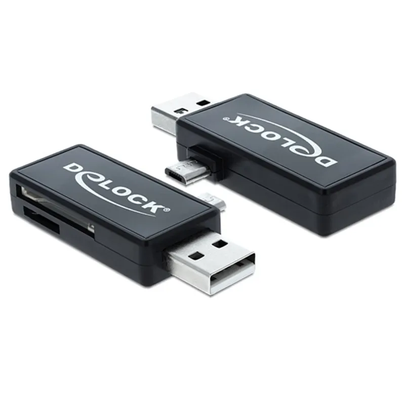 Delock Micro USB OTG-kártyaolvasó + USB A-csatlakozódugó Delock Micro USB OTG-kártyaolvasó + USB A-csatlakozódugó