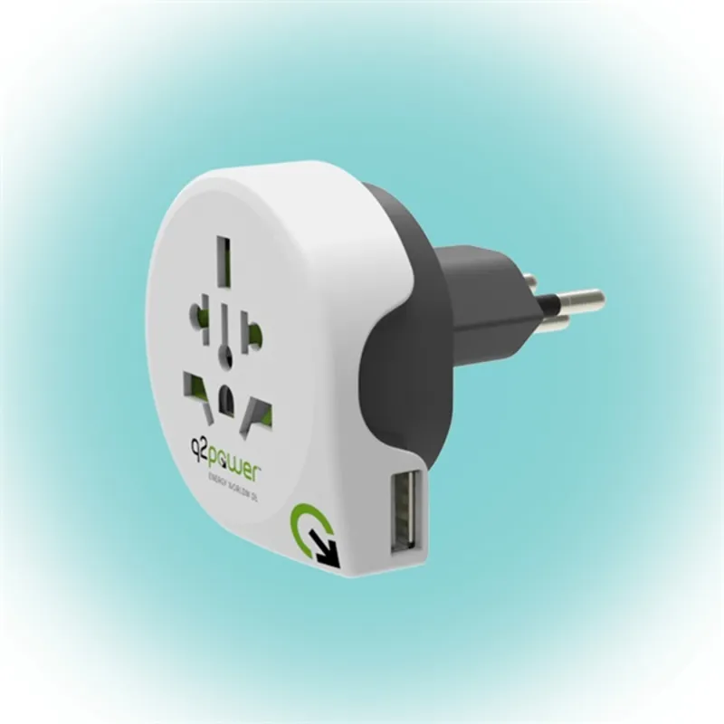 Q2 Power Q2WCH-USB Világ - Svájc utazó adapter + USB aljzat Q2 Power Q2WCH-USB Világ - Svájc utazó adapter + USB aljzat