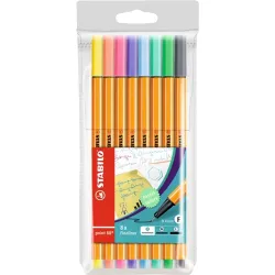 STABILO "Point 88" tűfilc készlet 0,4mm 8 pasztell szín /TST88801  (88/8-01)