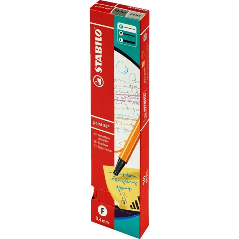 Stabilo point 88 10db/csomag piros tűfilc Stabilo point 88 10db/csomag piros tűfilc