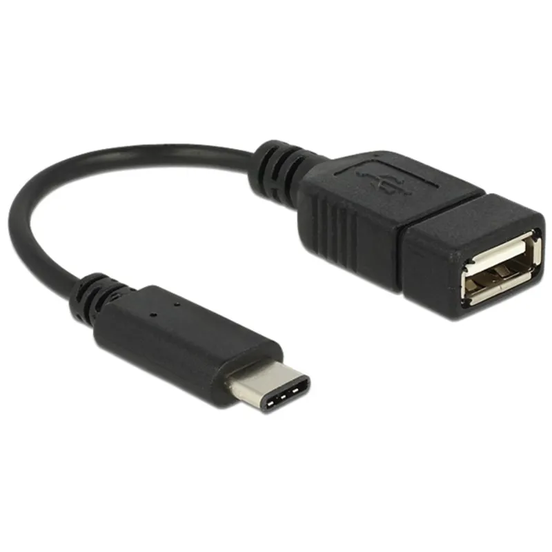 Delock 65579 15cm USB Type-C 2.0 apa - USB 2.0 A típusú anya fekete adatkábel Delock 65579 15cm USB Type-C 2.0 apa - USB 2.0 A típusú anya fekete adatkábel