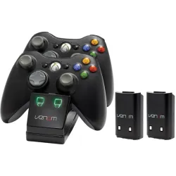 Venom Xbox 360 fekete dupla töltőállomás + 2db akkumulátor