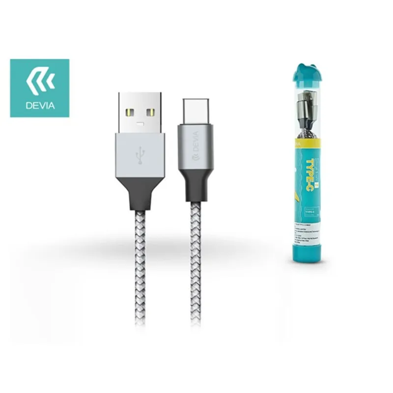 Devia USB- USB Type-C töltő- és adatkábel 1 m ezüst fekete (ST325434) Devia USB- USB Type-C töltő- és adatkábel 1 m ezüst fekete (ST325434)