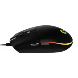 LOGITECH Egér - G203 Lightsync RGB Vezetékes Gaming, Fekete