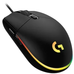 LOGITECH Egér - G203 Lightsync RGB Vezetékes Gaming, Fekete