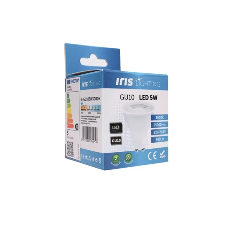 Iris Lighting GU105W3000K 5W 400lm 3000K GU10 LED fényforrás Iris Lighting GU105W3000K 5W 400lm 3000K GU10 LED fényforrás