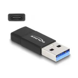 DeLock USB 3.2 Gen 2 Adapter USB Type-A male to USB Type-C female Black