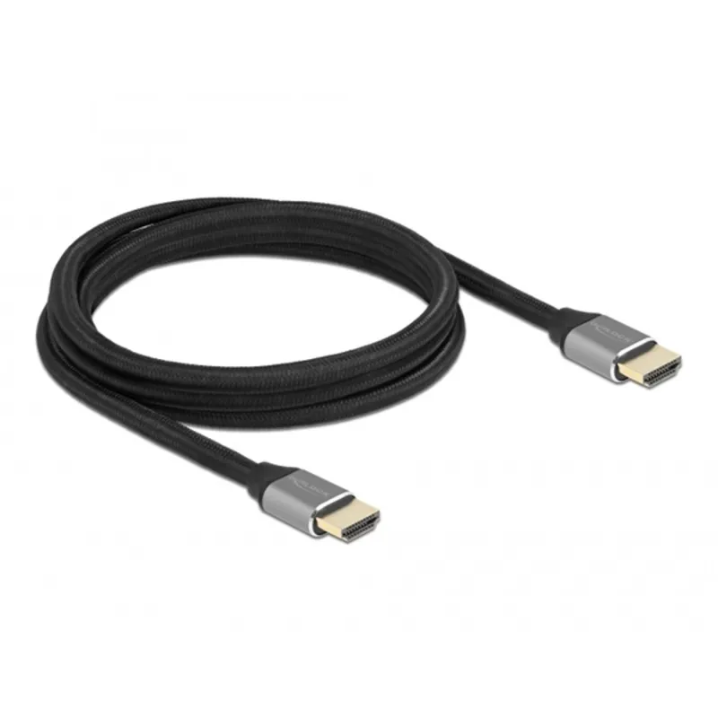 Delock Ultra nagy sebességű HDMI kábel 48 Gbps 8K 60 Hz szürke 2 m tanúsítvánnyal Delock Ultra nagy sebességű HDMI kábel 48 Gbps 8K 60 Hz szürke 2 m tanúsítvánnyal