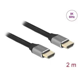 Delock Ultra nagy sebességű HDMI kábel 48 Gbps 8K 60 Hz szürke 2 m tanúsítvánnyal