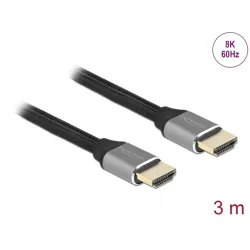DeLock Ultra High Speed HDMI Cable 48 Gbps 8K 60Hz 3m certified Grey