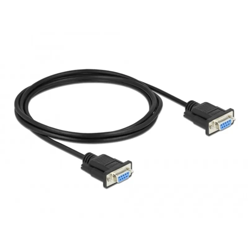 Delock RS-232 soros null modem vékony házzal 2m Delock RS-232 soros null modem vékony házzal 2m