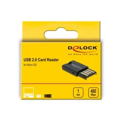 DeLock USB 2.0 Card Reader for Micro SD memory cards Black