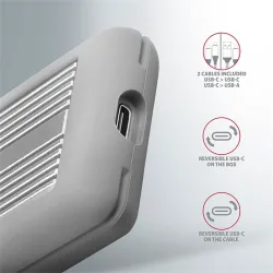 AXAGON EEM2-XR USB-C 3.2 Gen2 - M. 2 NVMe SSD Shockproof külső ház