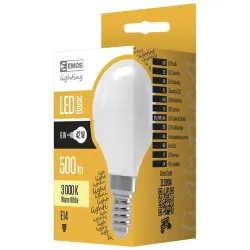 Emos ZL3904 BASIC 500lm meleg-fehér E14 kis gömb LED fényforrás