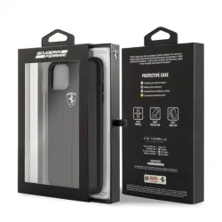 Ferrari GEN iPhone 11 Pro Max függőlegesen csíkozott kemény tok fekete (FEHDEHCN65BK)