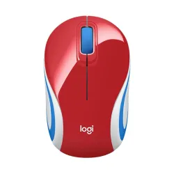Logitech M187 - Mouse - optical - 3 buttons - wireless - 2.4 GHz - USB wireless receiver - red